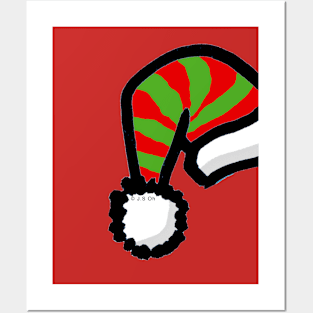 Christmas Santa hat Posters and Art